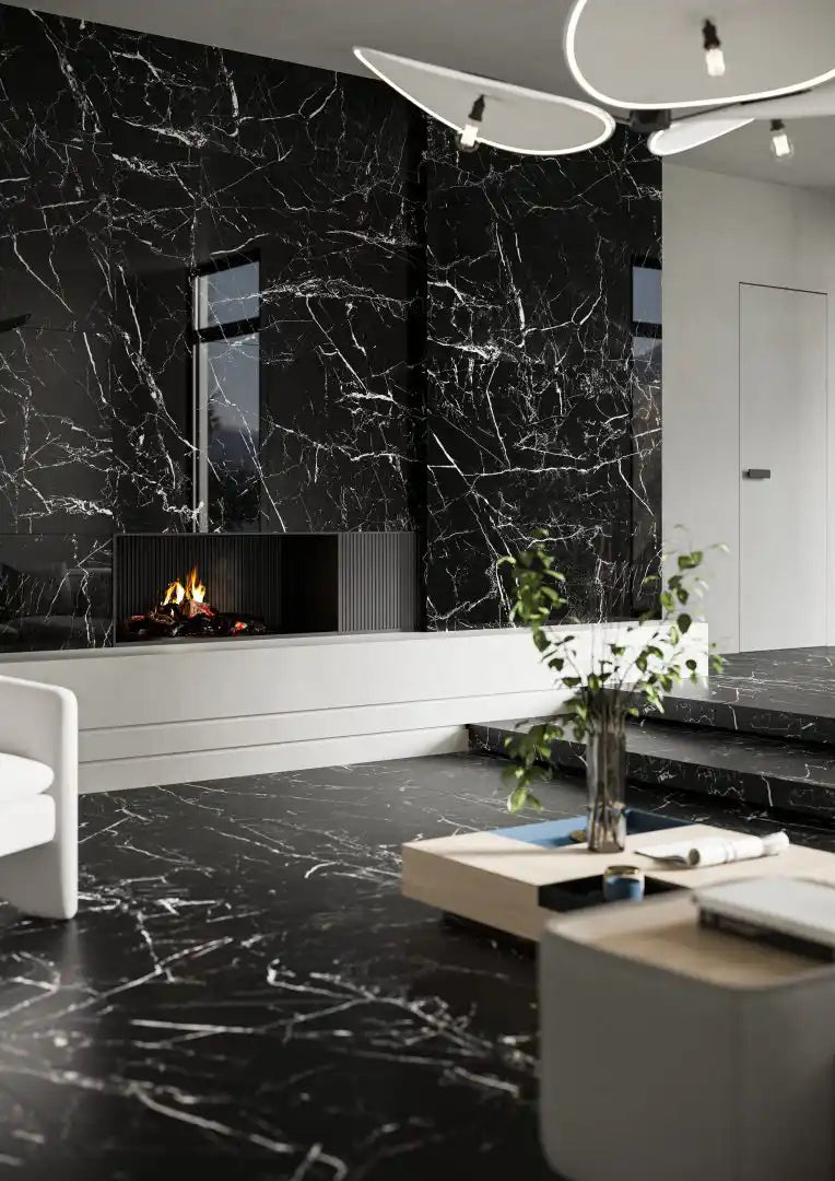 Bodenfliese Marmo Morocco Schwarz Polished