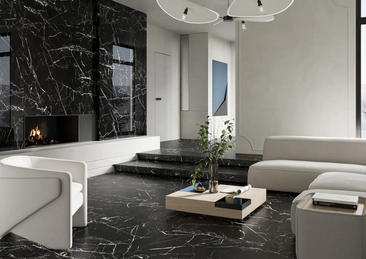 Bodenfliese Marmo Morocco Schwarz Polished