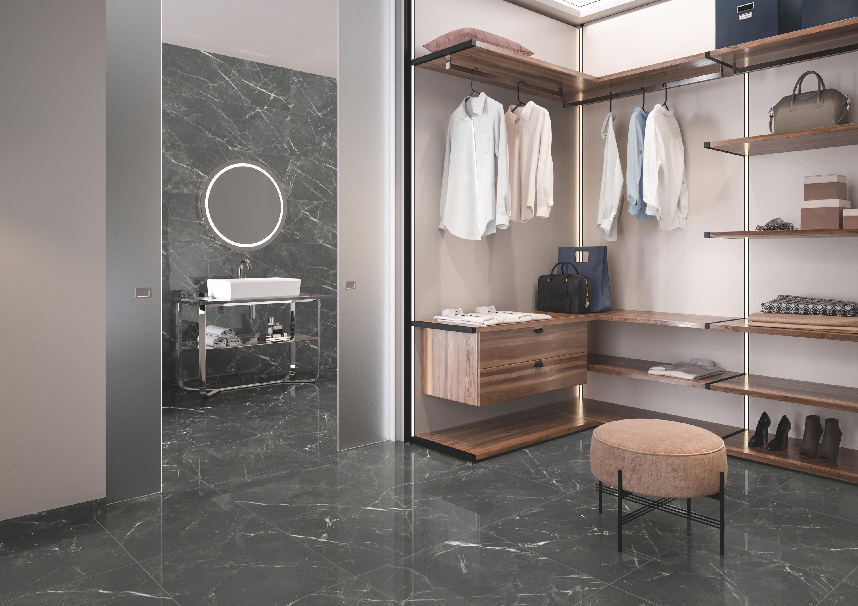 Bodenfliese Villeroy & Boch Marmochic Deep Pearl Poliert