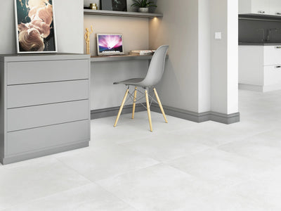 Bodenfliese Solid Weissgrau