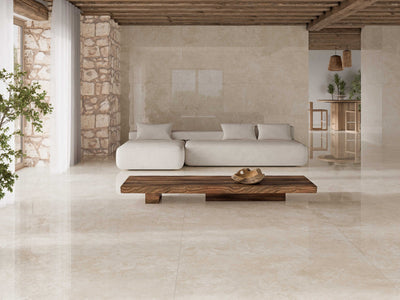 Bodenfliese Montclair Ivory Hochglanz 60x60 cm – Textur