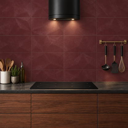 Wandfliese Valu Relief Bordeaux Matt