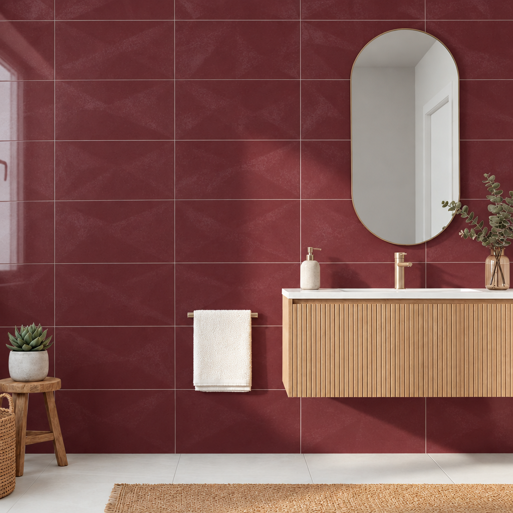 Wandfliese Valu Relief Bordeaux Matt