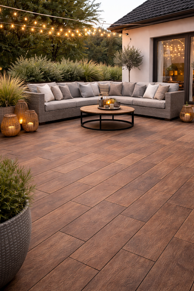 Terrassenplatte Woodlight Marrone 40x80x2 cm matt